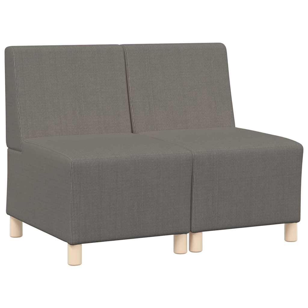 Modular Sofa Unit Armless 2 pcs Light Grey 55 x 74 x 82 cm